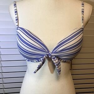 Xhilaration Bikini Push Up Blue White Seersucker